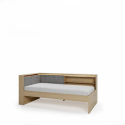 Arte White & Oak Copenhagen & Black Kanu Kn-10 90 X 200Cm Eu Single Bed Frame With Open Storage Compartment - thumbnail 5