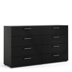 Furniture To Go Pepe Wide Chest Of 8 Drawers (4+4) In Black - thumbnail 1