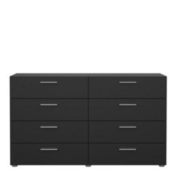 Furniture To Go Pepe Wide Chest Of 8 Drawers (4+4) In Black - thumbnail 2