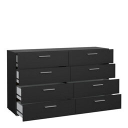 Furniture To Go Pepe Wide Chest Of 8 Drawers (4+4) In Black - thumbnail 5
