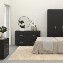Furniture To Go Pepe Wide Chest Of 8 Drawers (4+4) In Black - thumbnail 7