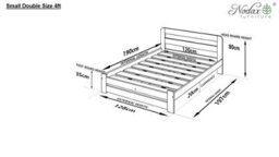Nodax Double Bed Frame, F1, Solid Pine Wood, Easy Assembly, Sturdy Slats & Extra Support Legs, 4Ft 6In, Walnut Finish - thumbnail 6