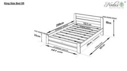 Nodax Double Bed Frame, F1, Solid Pine Wood, Easy Assembly, Sturdy Slats & Extra Support Legs, 4Ft 6In, Walnut Finish - thumbnail 8
