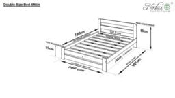 Nodax Double Bed Frame, F1, Solid Pine Wood, Easy Assembly, Sturdy Slats & Extra Support Legs, 4Ft 6In, Walnut Finish - thumbnail 7