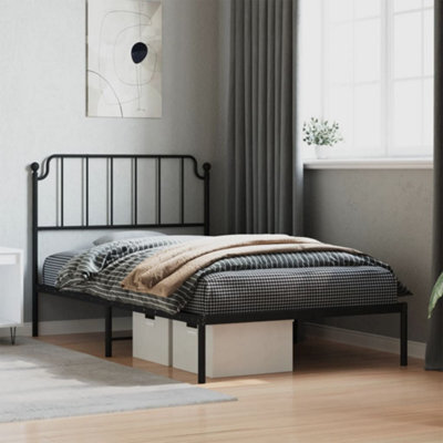 Berkfield Metal Bed Frame Without Mattress With Headboard Black 107X203Cm - image 1