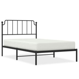 Berkfield Metal Bed Frame Without Mattress With Headboard Black 107X203Cm - thumbnail 2
