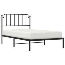 Berkfield Metal Bed Frame Without Mattress With Headboard Black 107X203Cm - thumbnail 3