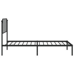 Berkfield Metal Bed Frame Without Mattress With Headboard Black 107X203Cm - thumbnail 6