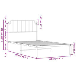 Berkfield Metal Bed Frame Without Mattress With Headboard Black 107X203Cm - thumbnail 9