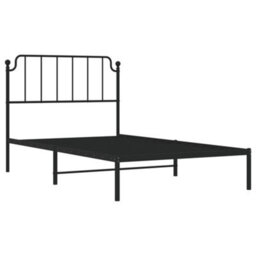 Berkfield Metal Bed Frame Without Mattress With Headboard Black 107X203Cm - thumbnail 4
