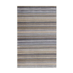 Handmade Easy To Clean Luxurious Modern Striped Grey Wool Rug For Living Room & Bedroom-80Cm X 150Cm - thumbnail 4