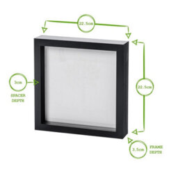 "Nicola Spring 8 X 8"" Photo Frames - Black - 3D Photo Frame Picture Frame Box Portrait Display Case (22.5 X 22.5Cm) Set Of 5" - thumbnail 4