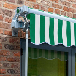 Primrose Awnings 3.5M X 2.5M Retractable Electric Green & White Awning Outdoor Patio Canopy - thumbnail 2