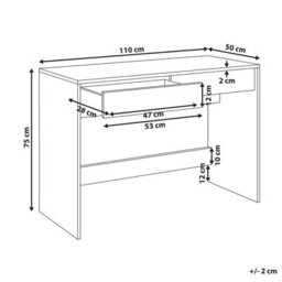 Wyld And Coco Modern Office Desk 110 X 50 Cm Dark Brown With Two Drawers - thumbnail 4
