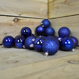Samuel Alexander Set Of 24 60mm Shatterproof Christmas Tree Baubles In Midnight Blue - thumbnail 8