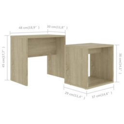 Vidaxl Coffee Table Set Sonoma Oak 48X30X45 Cm Engineered Wood - thumbnail 6