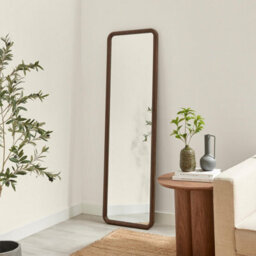 Furniturebox Uk Line Walnut Wood Full Length Rectangle 170X50Cm Mirror