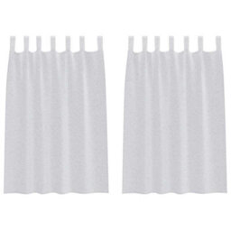 Berkfield Curtains With Curtains 2 Pcs Light Gray Polyester - thumbnail 2