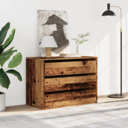 Berkfield Corner Chest Of Drawers Old Wood 80X41X58 Cm Engineered Wood - thumbnail 3