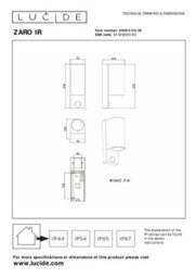 Lucide Zaro Ir - Wall Spotlight Outdoor - 2Xgu10 - Ip65 - Black - thumbnail 6