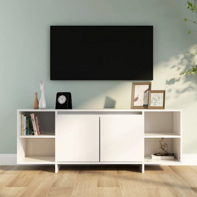 Berkfield Tv Cabinet White 130X35X50 Cm Engineered Wood - image 1