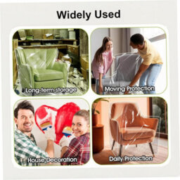 Waterproof Outdoor Chair Cover, Transparent Patio Covers, Dustproof Plastic Furniture Cover - - thumbnail 4