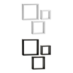 Premier Housewares Interiors By Premier Stylish Set Of Three Black Wall Cubes, Functional Box Shelves For Wall, Durable Wall Storage For Livingroom - thumbnail 3