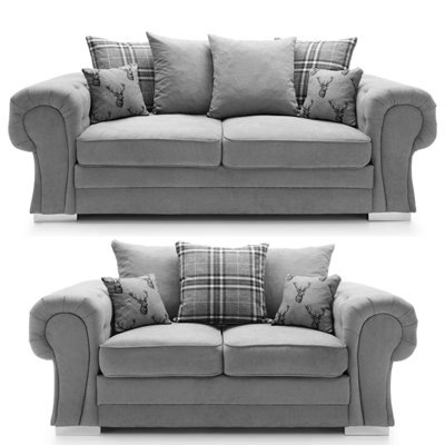 Furnishings For Less UK Milan Fabric Sofa Suite 3 And 2 Seater Sofa Set Scatter Back - image 1
