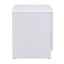 Furniture in Fashion Manhattan High Gloss Bedside Cabinet With 2 Drawers In White - thumbnail 6