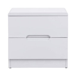 Furniture in Fashion Manhattan High Gloss Bedside Cabinet With 2 Drawers In White - thumbnail 3