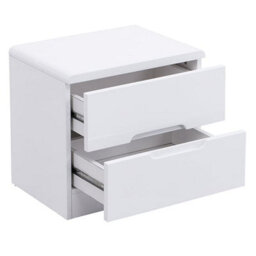 Furniture in Fashion Manhattan High Gloss Bedside Cabinet With 2 Drawers In White - thumbnail 5