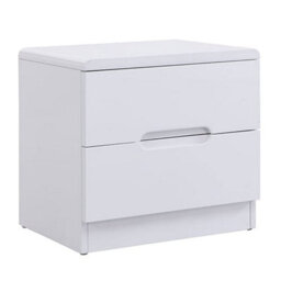 Furniture in Fashion Manhattan High Gloss Bedside Cabinet With 2 Drawers In White - thumbnail 4