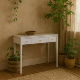 Wyld Haus Cordoba White Wood Grain Three Drawer Desk - thumbnail 2