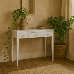 Wyld Haus Cordoba White Wood Grain Three Drawer Desk - thumbnail 1