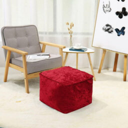 istyle mode Red Crushed Velvet Bean Bag Pouffe Foot Rest - thumbnail 5