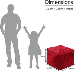 istyle mode Red Crushed Velvet Bean Bag Pouffe Foot Rest - thumbnail 3