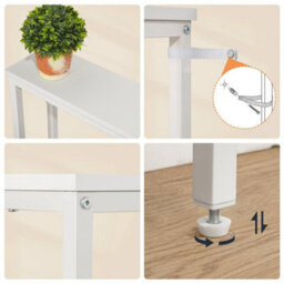 Console Sofa Hallway Table With Charging Station White 160X15X80Cm - thumbnail 5