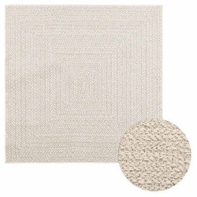 Vidaxl Rug Zizur Cream 120X120 Cm Jute Look Indoor And Outdoor - image 1