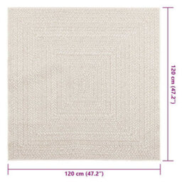 Vidaxl Rug Zizur Cream 120X120 Cm Jute Look Indoor And Outdoor - thumbnail 3