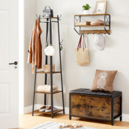 Ledrem Coat Rack, Coat Stand With 3 Shelves, Hall Tree Free Standing With Hooks, Steel Frame, For Entryway, Living Room - thumbnail 3
