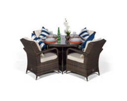 That's Furniture Arizona Round 4 Seater Rattan Patio Dining Set - Brown - thumbnail 4