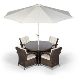 That's Furniture Arizona Round 4 Seater Rattan Patio Dining Set - Brown - thumbnail 5