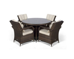 That's Furniture Arizona Round 4 Seater Rattan Patio Dining Set - Brown - thumbnail 7