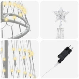 Vidaxl Led Christmas Tree With Stand Warm White 51 X 51 X 190 Cm Metal - thumbnail 6