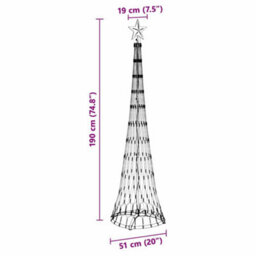 Vidaxl Led Christmas Tree With Stand Warm White 51 X 51 X 190 Cm Metal - thumbnail 3
