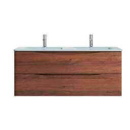 Plum&clay Eden Redwood Wall Hung Vanity Unit With White Glass Basin (W)1200mm - thumbnail 5