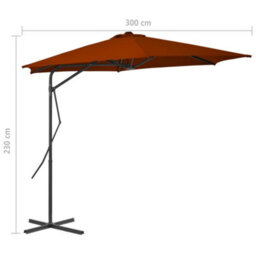 Berkfield Elegant Outdoor Parasol With Steel Pole Terracotta 300X230 Cm - thumbnail 7