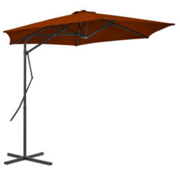 Berkfield Elegant Outdoor Parasol With Steel Pole Terracotta 300X230 Cm - thumbnail 2