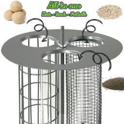Crystals 2Pcs Garden Bird Feeder Hanging Metal Seed Nut & Fat Ball Feeding Station - thumbnail 2