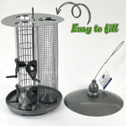 Crystals 2Pcs Garden Bird Feeder Hanging Metal Seed Nut & Fat Ball Feeding Station - thumbnail 5
